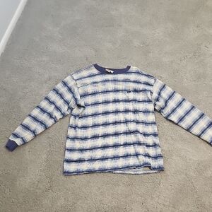 Hang Ten Navy and Cream Knit Long sleeve shirt